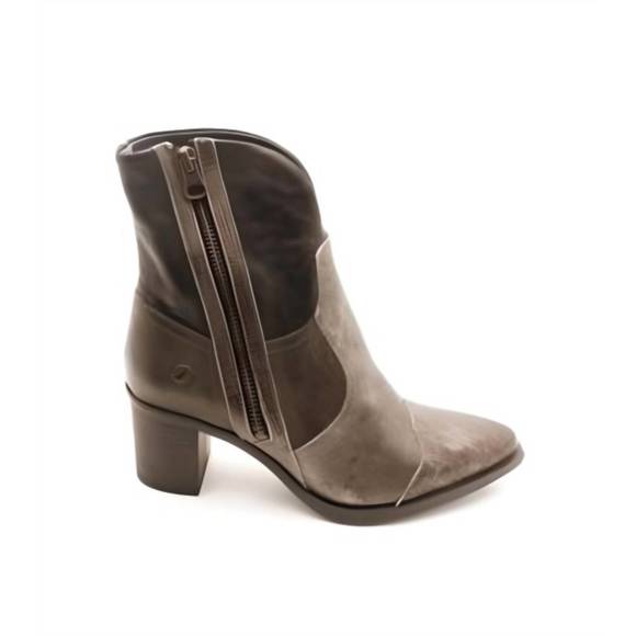 NEW CASTA twist combo heeled boots in black/pewter - Picture 2 of 2